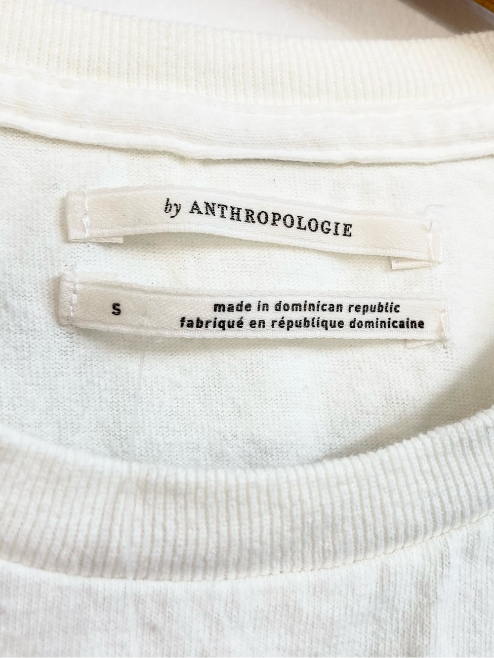 NEW Anthropologie Ristorante Graphic Tee Bella Notte Cotton T-Shirt White/Pink - Picture 4 of 7